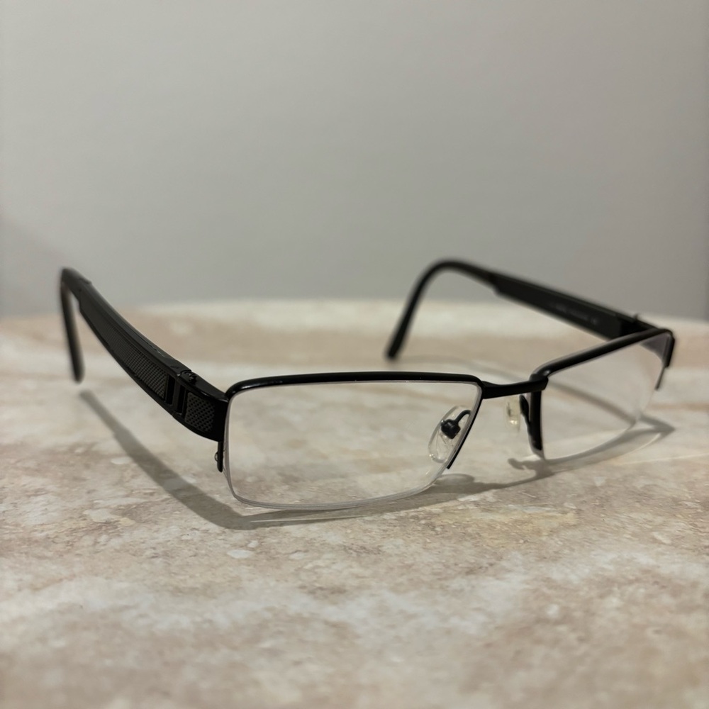 Morel Oga 6894O rectangular metal half rimless eyeglasses